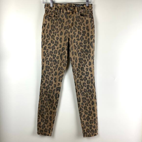 Blank NYC The Great Jones Leopard Jeans High Rise Skinny Tan Womens Size 26 - Picture 3 of 11